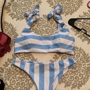Zaful tie top striped bikini
